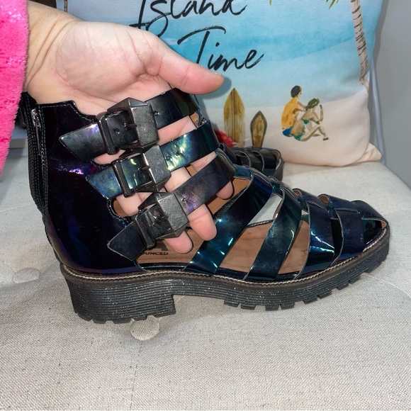 TBA To Be Announced Black Tornasol Strappy Back Zip Heel Boots Size 40 - Picture 6 of 10